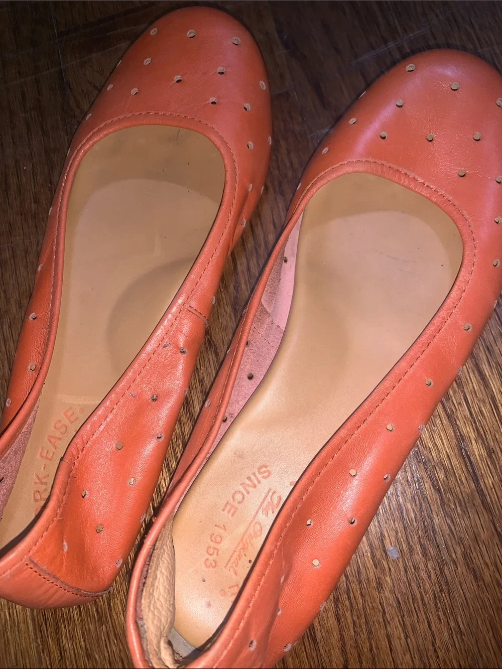 Kork-Ease Coral Perforated Leather Ballet Flats